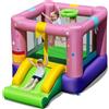 RELAX4LIFE Castello Gonfiabile 240x174x143cm per Bambini con Ampia Area di Salto, Casa di Rimbalzo con Scivolo e Canestro da Basket, Borsa da Trasporto, Capacità di Peso 45 kg, per 3+ Anni