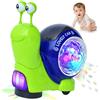 HOWADE Giocattolo elettrico a forma di lumaca per gattonare e camminare, lumaca luminosa con luci musicali e suono, si accende + musica + evita automaticamente gli ostacoli + lumaca strisciante per bambini