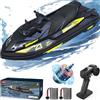 captainrc RC Turbo Jet Boot 25 + KPH Brushless, 2,4 GHz Adult RC Jet Ski, barca RC per piscine, laghi e fiumi con 2 batterie, luce LED, allarme a batteria bassa (senza spazzole)