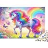 RMMERPCVREFE Colorful Unicorn Puzzle 1000 Pezzi Carta Adulti Rainbow Butterflies Gioco di Puzzle 1000 Pezzi Relax Decorazione Casa 38x26cm/1000pcs