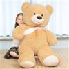 SNOWOLF Orsacchiotto simpatico peluche peluche 130 cm grande orso bambola regalo per bambini ragazzi ragazze compleanno Natale San Valentino (1,3 m, marrone chiaro)