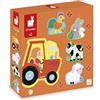 Janod - Biglietto di auguri puzzle - Biglietto regalo puzzle da 25 pezzi Road Trip - 1 puzzle da 25 pezzi + 1 biglietto + 1 busta - Per biglietti di auguri e biglietti di compleanno -3 anni+