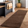 SIMPEX tappeto shaggy a pelo lungo marrone 60x110 cm ultra morbido moderno tinta unita ideale per corridoio ingresso e piccoli spazi dona comfort calore naturale e stile elegante