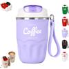 FlyShangUgo Coffee Vacuum Flask, Portable Cup for Daily Commute, Stainless Steel Insulated Insulation Vacuum Mug with Lid and Handle, Travel Bottles for Hot and Cold Beverages (E-360ml)