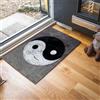 MLSOWM Zerbino per Ingresso 40 x 60 cm Tappeto Lavabile a Pelo Corto Simbolo Yin-Yang Tappetino Antiscivolo Minimalista Zerbini di Benvenuto per Ingresso, Cucina, Bagno, Camera da Letto - Grigio Antracite