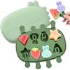 Bellanova Stampi per Ghiaccioli 8 Cavità in Silicone, Senza BPA | Forma Coccodrillo con Coperchio e Bastoncini per Mini Gelati Fatti in Casa