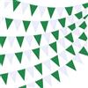 Tatuo Bandierine Bianco Verde 50 con 150 Gagliardetti, Grande Bandiera Ghirlanda in Poliestere Resistente alle Intemperie con Corda in Nylon Decorazione per Festival di Tiro Feste Matrimonio
