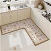 GGoty Tappeto da cucina antiscivolo, tappetino angolare angolare a forma di L, assorbente, ad asciugatura rapida, tappetino impermeabile per bagno, lavanderia (colore E, 100 x 100 x 45 cm)