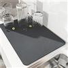 AMOMYDOG Tappetino Scolapiatti, Super Assorbente Tappetini Lavello Cucina, Scolapiatti da Lavello Asciugatura Rapida, Sgocciolatoio per Lavello Antiscivolo per Bancone Cucina 40 x 50cm (Grigio Scuro)