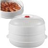 Generic Vaporiera a microonde per verdure con coperchio e vassoio, vapore per patate per microonde, pentole da cucina per pasti, patate, gnocchi, carne, piatti da cucina mais