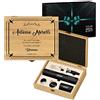 Maverton Cavatappi Elettrico per Vino + Apribottiglie Birra - Set da 6 Pezzi - Personalizzazione con Stampa - Scatola in Legno di Bambù - dimensioni 27x22x7 cm - per Lui - Essere