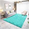 Hearda Moderno Semplice Lavabile Tappeto Salotto Peloso,Tappeto Camera da Letto Soffice,Tappeti Scendiletto Tappeto Corridoio,Carpet per Salotto,Cameretta e Decorazione Casa (Azzurro,160x200cm)