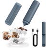 CIRCLE JOY Montalatte Elettrico Ricaricabile, Frullino a Immersione Senza Fili, Doppia Testa Portatile Schiumalatte per Caffè, Latte, Cappuccino, Matcha, Cioccolata Calda, Blu