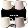 MIAMIO - Tazze da Caffè Set da 4, Ceramica (420ml) - Luxe (Cream Rose) | Grandi tazze da caffè in ceramica per cappuccino, tè ed espresso, set da 4, lavabili in lavastoviglie, per ogni giorno