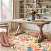 HUGEAR Beige Tappeto Salotto 80x150cm Camera da Pranzo Antiscivolo Tappeti Lavabile In Lavatrice Carpet Moderno Motivo Floreale Esterno Pelo Corto Misure Grandi Cameretta Sala Rug