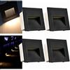 Arotelicht 4Pcs Applique LED da incasso Nero per Scale, 3W Bianco Caldo 3000K IP65, Luce scale da incasso 220V, Segnapasso Luci per Interno esterno giardino viale gradini, Alluminio nero