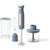 Guzzini, Sous Chef, Frullatore Bio-based, 600W, con Funzione Turbo, Gambo in Acciaio Inox, con Tritatutto, Bicchiere Graduato 700 ml e Frusta Universale (Blue Navy)