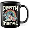 Pagma Druck Tazza Death Metal regalo unicorno tazza caffè tazza con motivo divertente rock rocker Heavy Metal Punker unicorno divertente (nero)