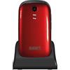 SAIET - Cellulare per Senior Facile da Usare FOCUS - Telefono per Anziani Tasti e Caratteri Grandi - con Audio Amplificato - Rosso