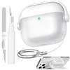 AhaStyle AirPods 4 Custodia con clip di blocco sicuro, design carino delle cuffie musicali per AirPods di quarta generazione con kit di pulizia per Apple AirPods 4 2024