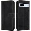 Bravoday Cover per Google Pixel 7A 5G, Flip Custodia in Pelle PU Portafoglio Custodia per Google Pixel 7A 5G, con Slot per Schede, Nero