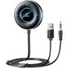 Rolgno Ricevitore Bluetooth 5.3, [Plug and Play] Bluetooth Auto con Jack AUX da 3,5 mm, Supporta Chiamate in Vivavoce, Doppia Connessione, Musica Hi-Fi, Adatto per Stereo/Altoparlanti/Cuffie Cablate