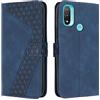 OKZone Cover per Motorola Moto E20/E30/E40, Custodia in PU Pelle per Motorola Moto E20/E30/E40, Custodia a Libro Protettiva Folio Portafoglio con Chiusura Magnetica Wallet Case Flip Cover (Blu)