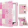 MoKo Custodia Compatibile con 7"/6,8" eBook Reader 2024/2021, Magnete Riattivazione e Standby, Con Supporto Verticale e Cinturino, No per Kobo Aura 2/Remarkable, Rosa