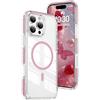 QIWEIQING Custodia Trasparente per iPhone 12 Pro Max 6.7, [Compatibile con MagSafe] Magnetica Sottile Anticaduta Anti-ingiallimento Protezione Militare Cover per iPhone 12 Pro Max 6.7. Rosa CT