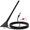 Bingfu Antenna Auto Autoradio FM AM Amplificata Adattatore DIN 18 cm | Montaggio del Tetto con Base Montaggio, Cavo 5 m, per Tuner Radio, Ricevitore Stereo, Veicolare Camper Camion SUV