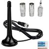 Vnuipofa Antenna radio FM DAB interna telescopica per sintonizzatore HiFi, antenna interna radio, ricevitore stereo 75 Ohm e radio portatile, antenna FM DAB con base stabile e cavo 3 metri per casa ufficio