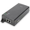 DIGITUS Iniettore PoE+ - IEEE802.3at - Gigabit Ethernet - 60 Watt - max. 48 Volt - Modalità PoE A e Modalità B, nero