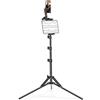 Rodison Supporto treppiede per iPad, supporto da pavimento per tablet, altezza regolabile a 360°, supporto treppiede per fotocamera/microfono/anello luminoso e tutti i tablet e telefoni da 4,7-12,9
