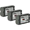 vhbw 3x batteria sostituisce Panasonic VSB0418, VW-VBD25, VW-VBD20 per videocamera camcorder (900mAh, 7,2V, Li-Ion)