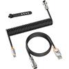 ATTACK SHARK C01 ULTIMATE RGB Cavo Spiralato per Tastiera Gaming, Supporto 8000Hz e Rapid Trigger, Cavo per Tastiera Meccanica da USB-C a USB-A con Aviatore in Metallo, Doppio Intreccio, Nero