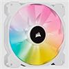 Corsair iCUE SP140 RGB ELITE Ventola PWM Performance da 140 mm, Tecnologia CORSAIR AirGuide, Otto LED RGB programmabili, Bassa Rumorosità, Controllo PWM, 1.200 giri/min, confezione singola, Bianco