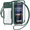 FERLAN Cover per iPhone 17 Pro con Cordino, 360 Gradi Antiurto Custodia con Protezione Schermo Integrata Trasparente Rugged TPU Bumper Doppia Protettiva Cover per iPhone 17 Pro -Verde