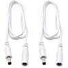 JZK 2X Bianco 1,5 m Cavo prolunga alimentazione 5,5 x 2,1 mm, cavo alimentazione DC femmina-maschio 2,1 mm x 5,5 mm per striscia luminosa a LED, telecamera CCTV, illuminatore IR, registratore DVR/NVR