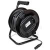 Emelec VíasCom R-DMX3-2110N/070 - 70m Cavo Bilanciato Digitale DMX 110Ω OFC 2x0,22mm² montato su Avvolgicavo con XLR 3 pin - Colore Nero - PVC Molto Flessibile