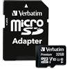Verbatim Scheda di memoria microSDHC Premium con adattatore I 32 GB I nera I Scheda SD per video full HD I resistente all'acqua e agli urti I Scheda SD per fotocamera smartphone tablet