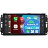 Loddery 2+32G Android 13 Autoradio Stereo per Jeep Wrangler JK 2007-2017 con Wireless Carplay Android Auto, 7 pollici Touch Screen Radio Lettore Multimediale con navigazione GPS SWC Mirror Link Bluetooth Wifi