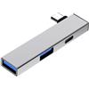 Fpbiagoq Hub USB C in alluminio compatto da tipo USB 3.0 a tipo e doppia porta per connettività versatile di dispositivi