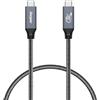 Energizer - Cavo USB-C a USB-C -PD Ricarica Rapida 240W - Nylon intrecciato Compatibile con iPhone 15, Samsung S23 Series (80cm) - Nero/Grigio