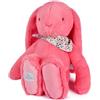 Doudou et Compagnie - Doudou Coniglio Fileurette Corallo 50 cm - Grande Doudou Bambino con Bandana Fiorito - Compagno Coccole e Comfort - Idea Regalo Nascita Bambina Ragazzo Formato XL - DC4599