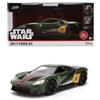 Jada Toys Star Wars Auto 2017 Ford GT Boba Grasso (circa 13,5 cm) - Modellino di veicolo in metallo in scala 1:32 con porte apribili, giocattolo ispirato al film per collezionisti e bambini dagli 8