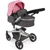 Bayer CHIC 2000 Passeggino per Bambole Yolo 2 in 1 per Bambini dai 4 agli 8 Anni, Melange Antracite/Rosa