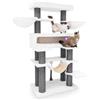 Petrebels Maine Coon Tiragraffi XXL per gatti di grandi dimensioni, 198 cm, tronchi spessi 15 cm, 2 amache, cuccia XL e superfici di riposo, Lookout 198, tiragraffi stabile, bianco sporco