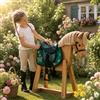 Brama West Shetty - Set di sella per bambini My Little Butterfly | Sella per Shetty Pony cavallo in legno | con copertura per sella, cinghia per sella, staffe e staffe | verde