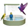 Wapasezyar Bagno per uccelli, doccia per uccelli, pappagallini, doccia, uscita cascata, design antiscivolo, fontana per laghetto, accessori per gabbia, divertimento per pappagallo inseparabile