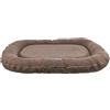 TRIXIE Cuscino per cani Vital Lennox, in ciniglia, ovale, ortopedico, marrone, 90 x 70 cm, accogliente cestino per cani con schiuma viscoelastica per effetto memoria, 371346